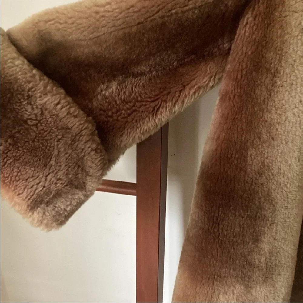 Women's Tan Faux Fur Coat - Picture 3 of 11